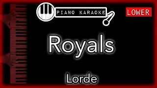 Royals (LOWER -3) - Lorde - Piano Karaoke Instrumental