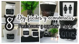 8 MANUALIDADES FACILES PARA DECORAR TU BAÑO / DIY económicas para decorar tu baño / fáciles