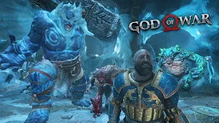 God of War 4 2018, Stone Beard King Boss Fight, All Enemies!!