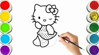 How to draw hello kitty || Drawing and coloring for toddlers || step by step @knowledgewitharts