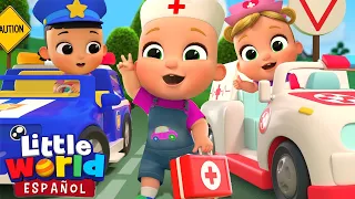 ¡Las Ruedas de la Ambulancia! | Canciones Infantiles para Aprender | Little World en Español