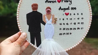 Christian Wedding Calendar Hoop ❤️Gossamer #embroidery #handembroidery #love #weddinggift #beautiful