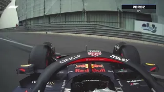F1 2022 Monaco Q3 Perez crashes Radio when hit by Sainz