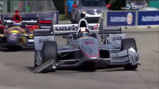 Verizon IndyCar Series 2016. Race 2 Chevrolet Indy Dual in Detroit. Juan Pablo Montoya Crash