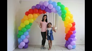 How to make rainbow balloon arch without stand/ 7 colors