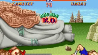 Street Fighter II - SNES - Double KO - Zangief vs Sagat - No Commentary