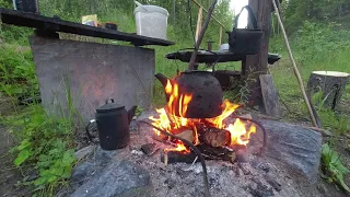 ПРОВЕДАЛИ ИЗБУ. ПОЗВОНИЛ ЛЕОНТЬЕВИЧУ взял СЫНА и УЕХАЛИ в ТАЙГУ. СТАВЛЮ СЕТКУ. Часть вторая.