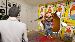 GTA 5 CHUCKY 鬼娃回魂 跑来麦克的家了！他的家里人可能有危险了！（OMG!)