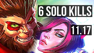 WUKONG vs FIORA (TOP) (DEFEAT) | 3.7M mastery, 6 solo kills, 600+ games | BR Grandmaster | v11.17