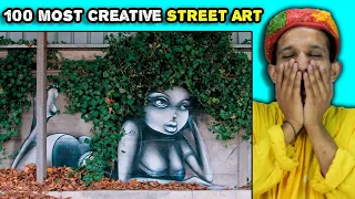 Villagers React To 100 Most Creative Street Art ! Tribal People React To Most Creative Street Arts