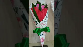 Букет из конфет 💐 Цветы из гофрированной бумаги 💐 Подарок на 8 Марта для девочек 💐