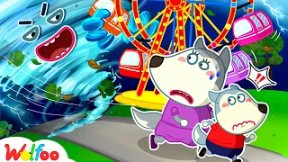 Help! The Ferris Wheel is Broken! Playground Safety Rules For Kids 🤩 @WolfooCanadaKidsCartoon