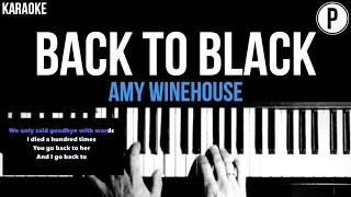 Amy Winehouse - Back To Black Karaoke Slowed Acoustic Piano Instrumental Cover Lyrics