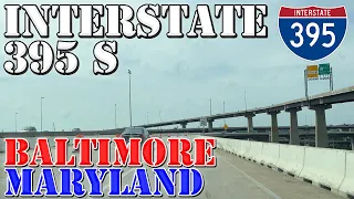 I-395 South - Baltimore - Maryland - 4K Highway Drive