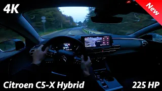 Citroen C5 X 2023 - Sunset POV test drive in 4K  | 225 HP (PHEV)