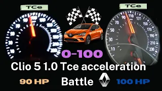 Renault Clio 5 1.0 Tce 100 Hp VS Renault Clio 5 1.0 Tce 90 Hp 0 100 Yarışı