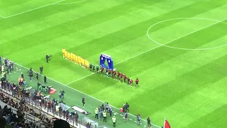 6/1/22 Milan vs AS Roma 3-1, entrata in campo delle squadre ripresa dal terzo anello di San Siro