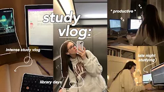 STUDY VLOG 🖇 productive days in my life: preparing for exams, late nights, library days & studying