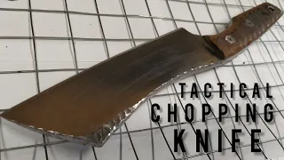 Making a Massive Tactical Chopping Knife from rusty leaf spring