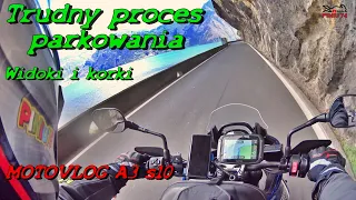 Trudny proces parkowania | Widoki i korki | Alpy w marcu z Triumph | MotoVlog A3 S10