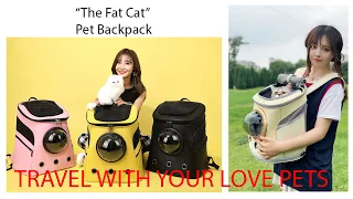 “The Fat Cat” – Pet Backpack Capacity Extra Large - Travel with your love pets