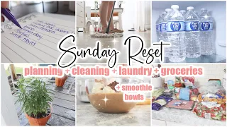 ✨🤍SUNDAY RESET  Whole House Clean + Declutter + Planning + Grocery Haul  Cleaning Motivation