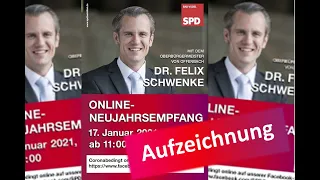 SPD – Online Neujahrsempfang mit Offenbachs Oberbürgermeister, Dr. Felix Schwenke als Gastredner.