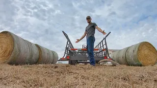 Epic Bale Dump! Dumping 12 Round Bales at Once