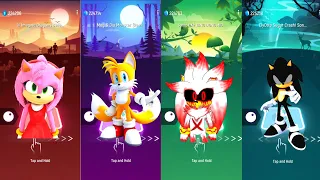 Amy vs Tails vs Silver Sonic Exe vs Dark Sonic | Tiles Hop EDM Rush