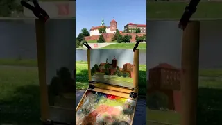 Plein Air Painting of Wawel Castle, in Krakow