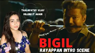 Rayappan mass intro scene Reaction | BIGIL | Thalapathy Vijay | Rachel Reacts!!