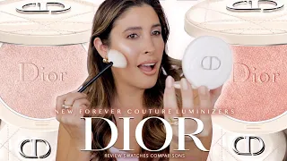 DIOR FOREVER COUTURE LUMINIZERS Review Swatches COMPARISONS Dior Highlighters Pink Glow + Coral Glow