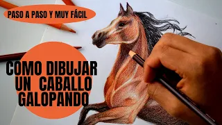 Cómo Dibujar Un Caballo Galopando🐎  Realista Paso a Paso Muy fácil