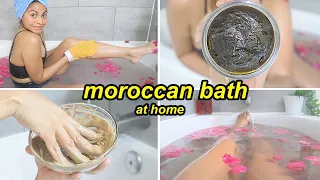 My Self-Care Moroccan Bath | Steaming, black soap, exfoliating, body mask + MORE