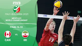 CAN vs. IRI - Final 9-10 | Full Game | Men's U21 Volleyball World Champs 2021