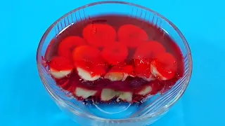 طريقة الجيلي بالموز اسرع طريقة 😋🍓 اولادك هيطلبوووه منك كل يوم 🎉 🤩 Banana with jelly