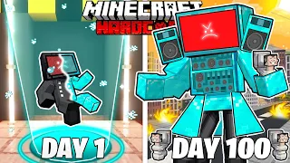 I Survived 100 Days as DIAMOND TV MAN in HARDCORE Minecraft