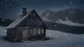 BLIZZARD AT A WOODEN HOUSE IN THE FOREST┇HOWLING WIND┇NATURE SOUNDS FOR SLEEP, STUDY & RELAXATION