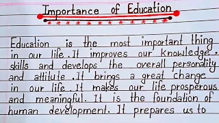 Essay on "Importance of Education" in English//Importance of Education@alearningpoint