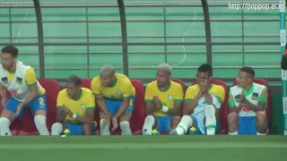 Coutinho Goal Brazil Bench Reaction,Substitution Change Neymar.Jr 20220602 South Korea vs Brazil