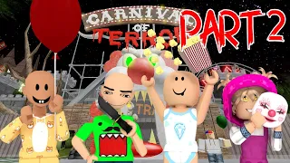 BOBBY, MASH, JJ AND PABLO ESCAPE THE CARNIVAL OF TERROR PART 2 | Roblox Funny Moments