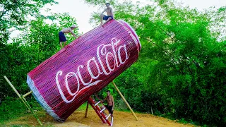 Build Secret House In Giant Coca-Cola Can To Avoid Wild Animals