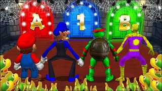 Mario Party 9 MiniGames Mario Vs Spider Man Vs Raphael Vs Waluigi (Master Difficulty)