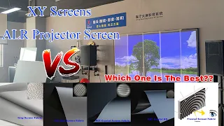 XY Screens 5 kinds of ALR Fabrics Comparison: Fresnel, PET Crystal, PET Crystal HG, PET Grid, GF1