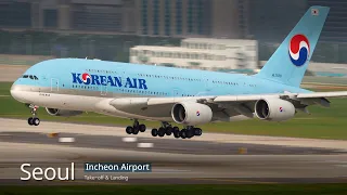 Super jumbo aircraft landing, Incheon Airport, Seoul Incheon Airport Plane Spotting, [ICN/RKSI]