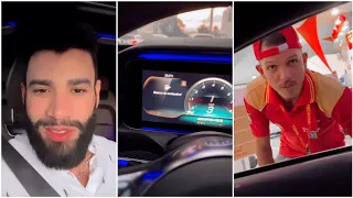 Gusttavo Lima quase fica sem gasolina em carro de R$ 1,7 milhão e presenteia frentista