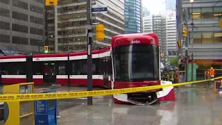 Streetcar derailed after crash with Lyft vehicle