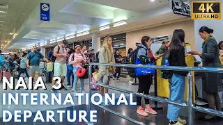 Walking Tour at INTERNATIONAL DEPARTURE | NAIA TERMINAL 3 [4K] Manila Philippines - February 2024