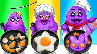 GRIMACE SHAKE Vs Grandma Cooking Challenge | Convenience Store Food | Cartoon Animation