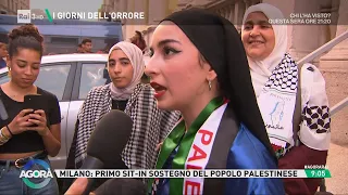 Milano, sit-in per la Palestina - Agorà 11/10/2023